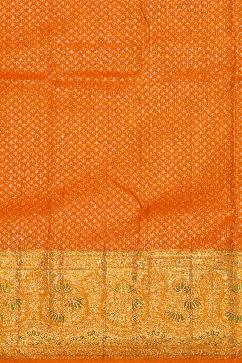Image of Kanchipattu Mustard Orange Brocade Saree